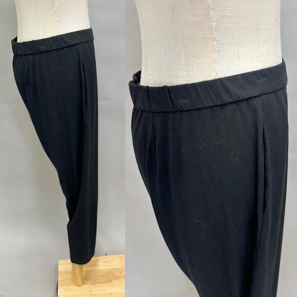 Eileen Fisher System Black Stretch Jersey Knit Straight Leg Pant Size Small - Picture 11 of 14